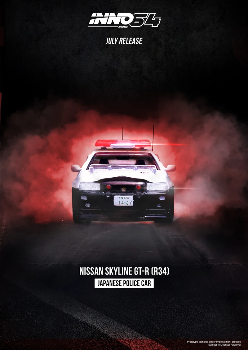 

INNO 1:64 NISSAN SKYLINE GT-R (R34) Japanese Police Car Model Car