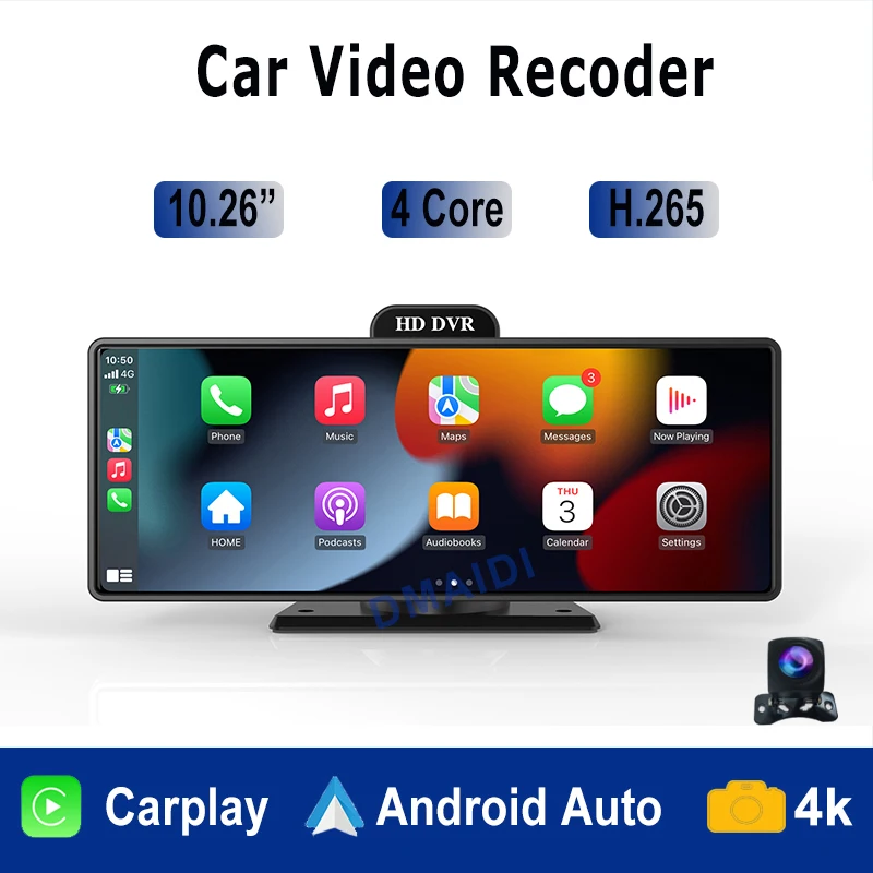 

Car DVR 10.26 inch Wireless CarPlay Android Auto ADAS WiFi AUX Dash Cam GPS FM BT Rearview Camera Video Recorder Dashboard