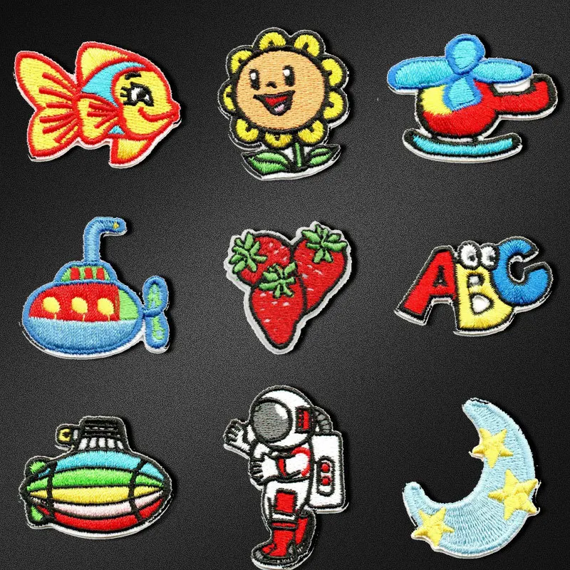 

Cartoon self-adhesive patch Children's handmade accessories Astronaut submarine embroidery badge Stick On patches