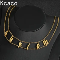 customized name choker stainless steel personalized gold plated letter double layer chain necklace for women gift jewellery
