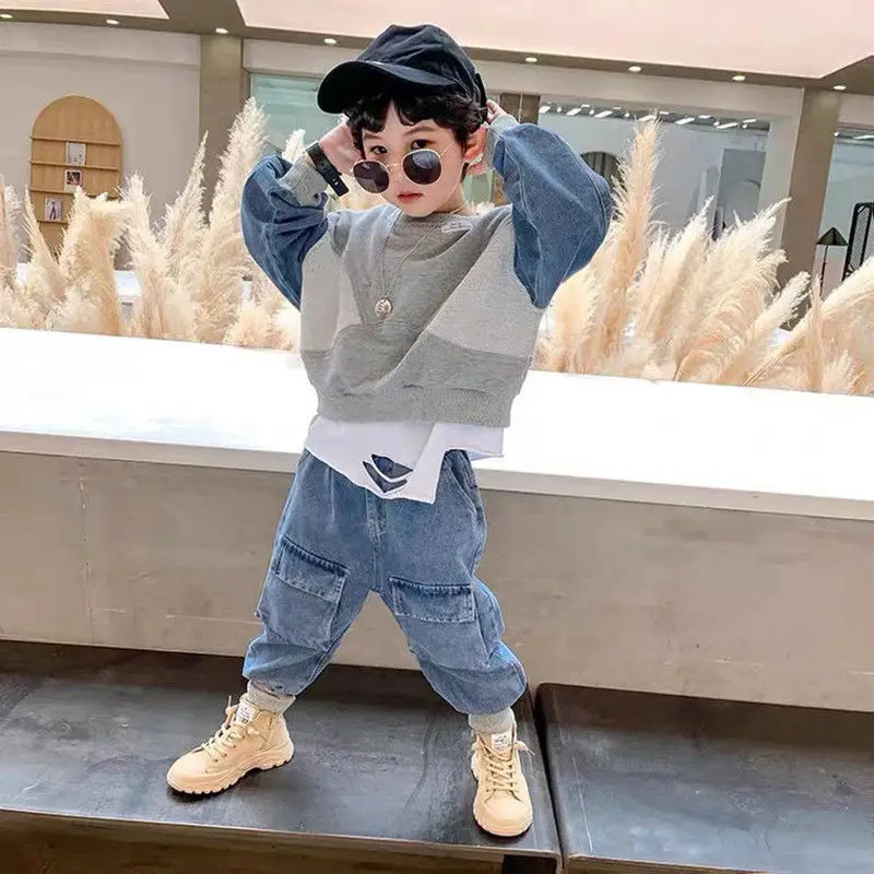 Модный комплект одежды для маленьких мальчиков 2-8 лет весна-осень 2022 детский