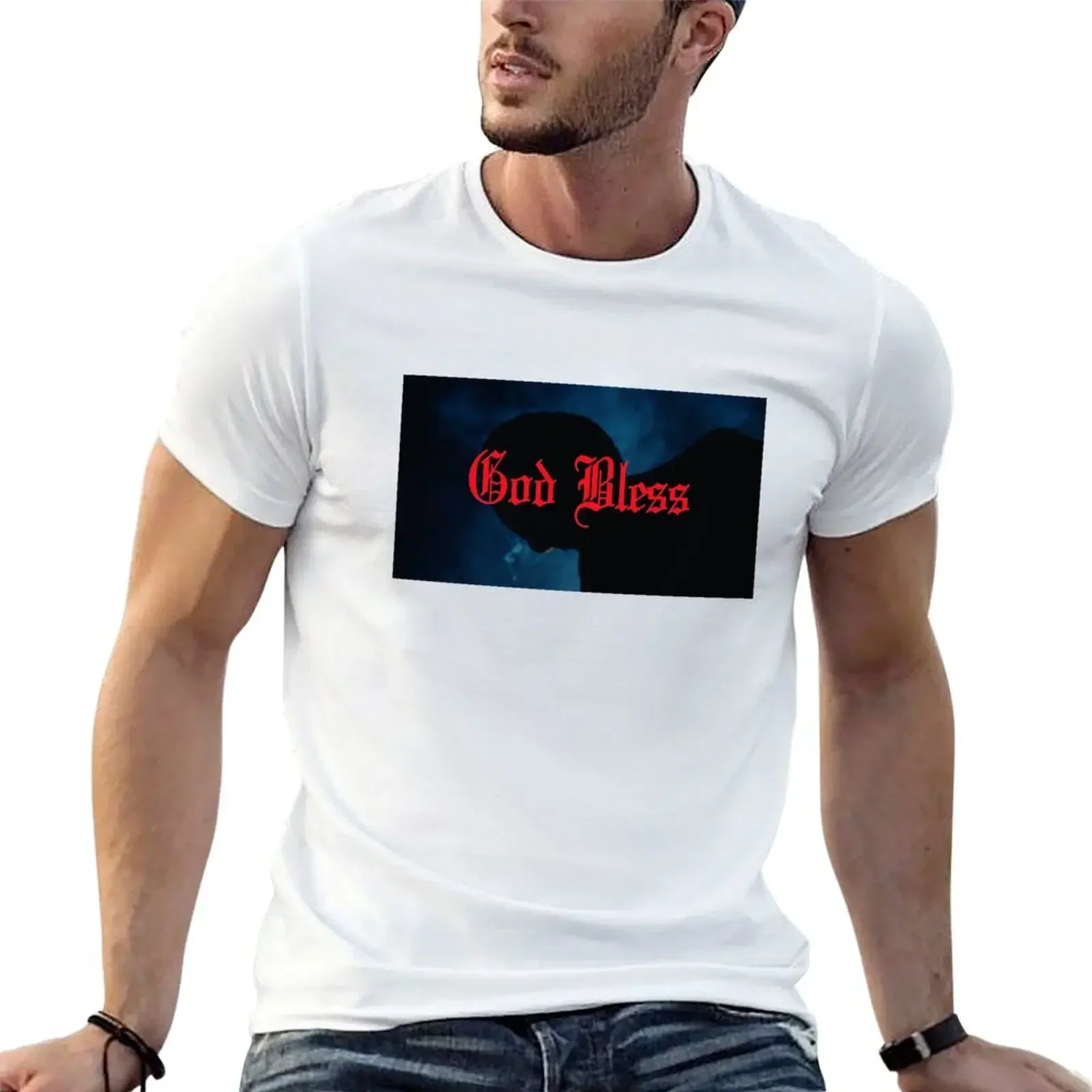 Футболка Hamza God Bless ft Damso новое издание футболки с аниме винтажная рубашка графикой