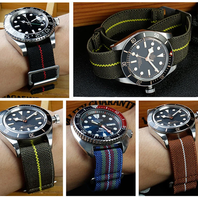 Ремешок нейлоновый для наручных часов Huawei Galaxy Watch 4 универсальный армейский