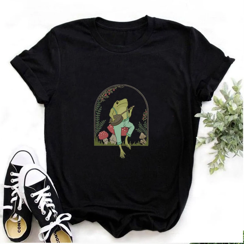 

Новая женская футболка с рисунком лягушки гриба кавайная мультяшная графика хип-хоп топы для девушек Повседневная мужская футболка оверсайз футболка хлопковая эстетика