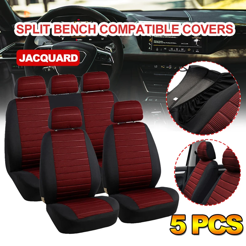 

AUTOYOUTH 9pcs Car Seat Covers Set Polyester Fabric Auto Protect Covers Universal Fits Most Cars Covers Car Seat Protector