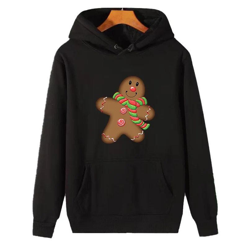 Christmas gift gingerbread fashion graphic Hooded sweatshirts cotton thick sweater hoodie essentials hoodie Men's sportswear