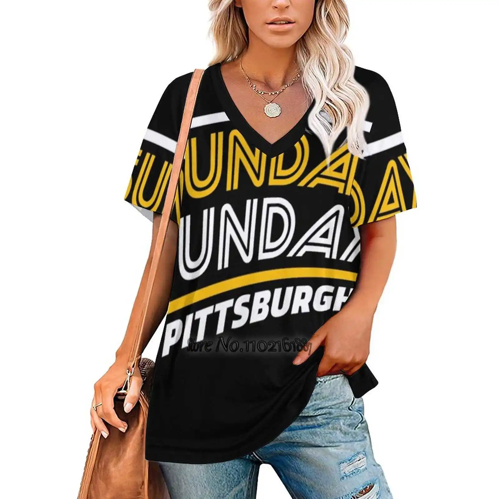 Винтажная женская футболка Pittsburgh Retro футбольная команда Steelers Sunday Funday топ на одно
