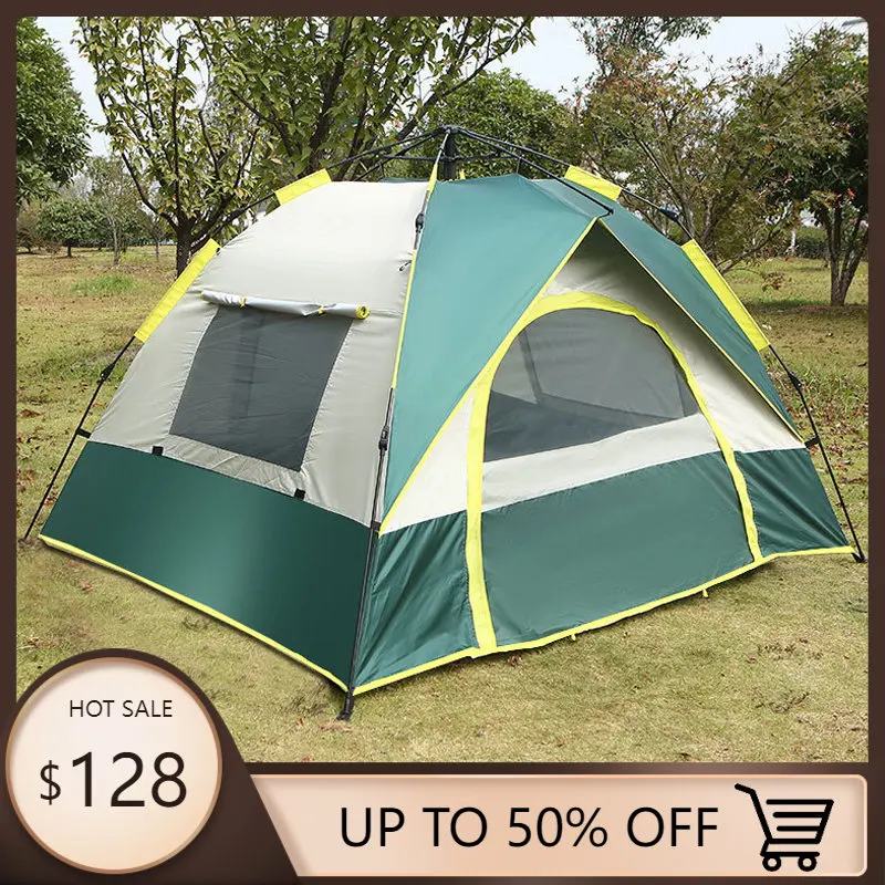 

3-4 People pop up tents Open tent Throw Outdoor camping Hiking automatic season Tents Speed open Family Beach large space Tent