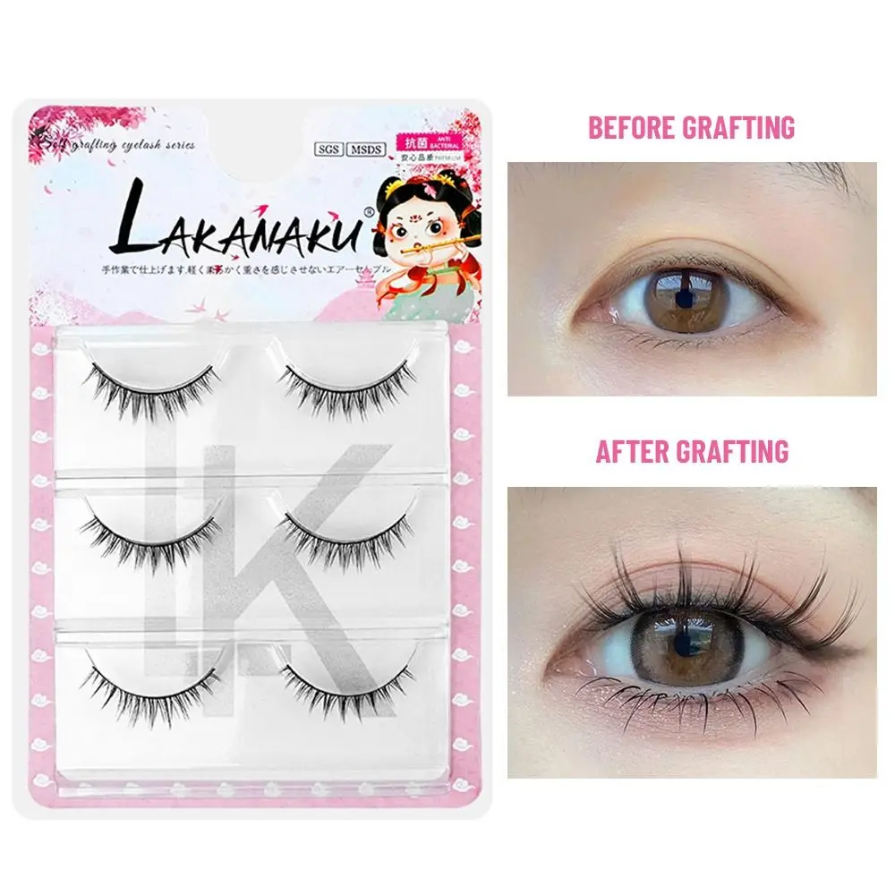 

Natural Simulated Sun Flower Thin Transparent Stem Eyelash Extension Manga Lashes False Eyelashes Cartoon Little Devil