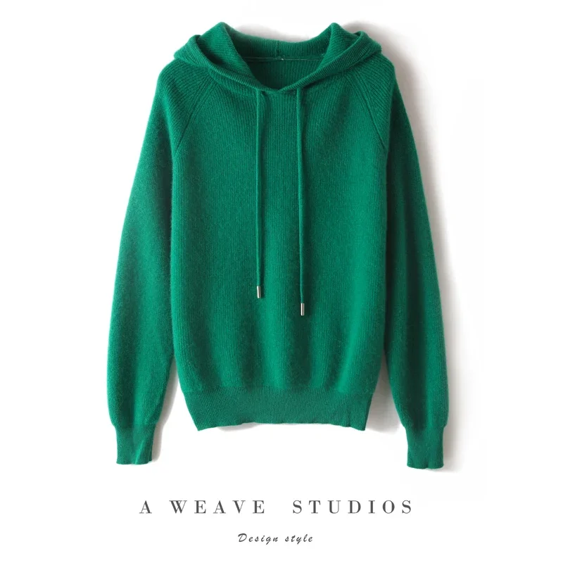 Женский кашемировый свитер с капюшоном 6 цветов