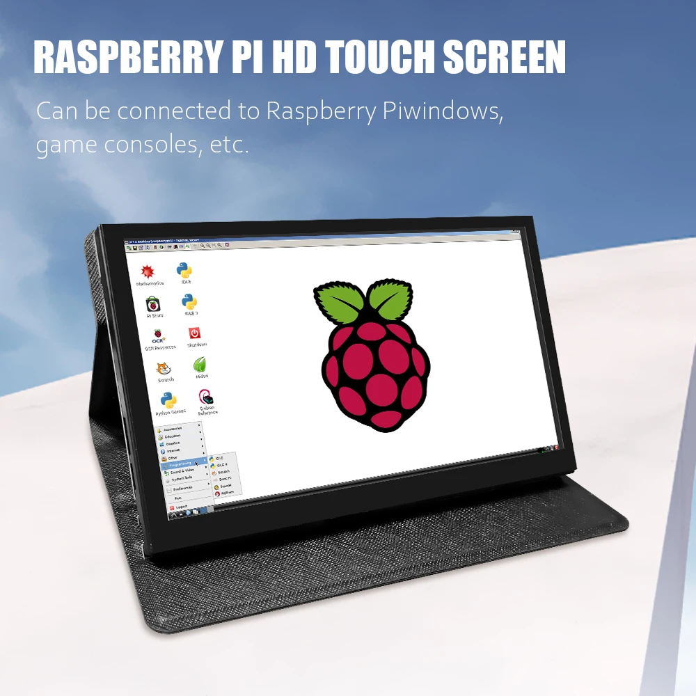 7'' IPS Can stand HDMI Screen Monitor for Raspberry Pi 3 4 Model B Raspberry Pi 1 model B 1024*600 AIDA64 module Leather  CASE