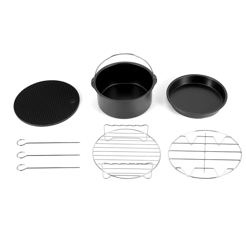 

6 дюймов, аксессуары для фритюрницы, сковорода для выпечки торта, сковорода для пиццы, решетка для гриля, подходят для всех 3.2QT-5.8QT, комплект и...