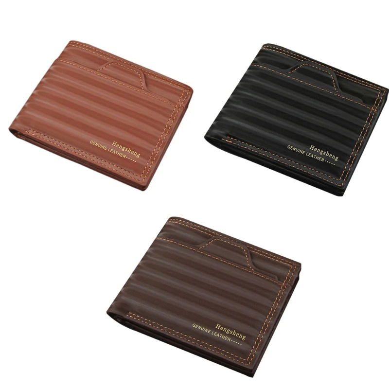 

2023 New Men PU Leather Short Wallet Credit Card Holder Vintage Bifold Pocket Change Coin Business Purse