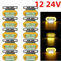 2pcs 24v 24 led car yellow side marker lights external lights signal indicator lamp warning tail light truck trailer lorry