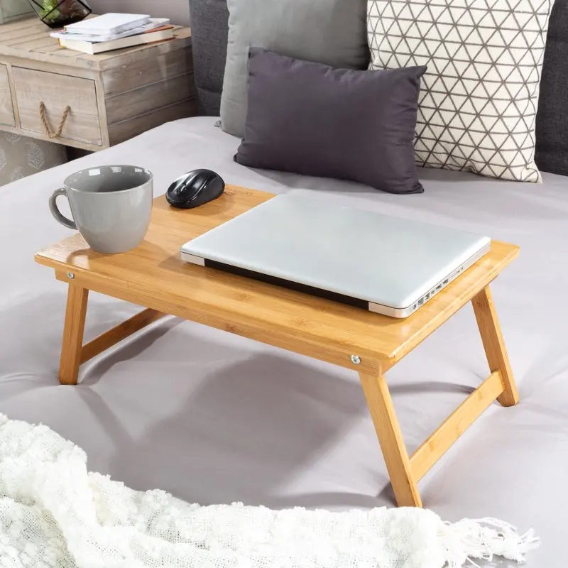 

Ergonomic Bamboo with Storage Drawer and Adjustable Top laptop table
