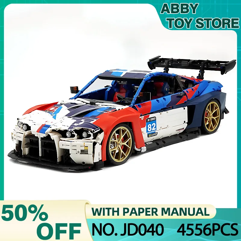 В НАЛИЧИИ JD040 MOC Технический 1:8 Супер спортивный автомобиль M4 Строительный блок