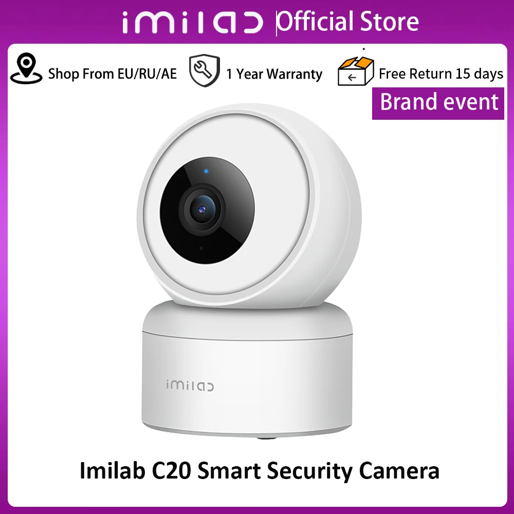

IP-камера IMILAB C20 1080P для умного дома, работает с Alexa Google Assistant, H.265, 360 °, PTZ, обнаружение ии, Wi-Fi, монитор безопасности Cloud S