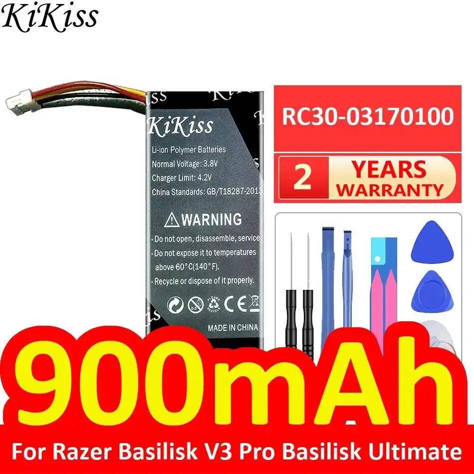 Фото Аккумулятор для беспроводной игровой мыши 900 мАч для Razer Basilisk V3 Pro Basilisk Ultimate RC30-03170100, длительного действия №1