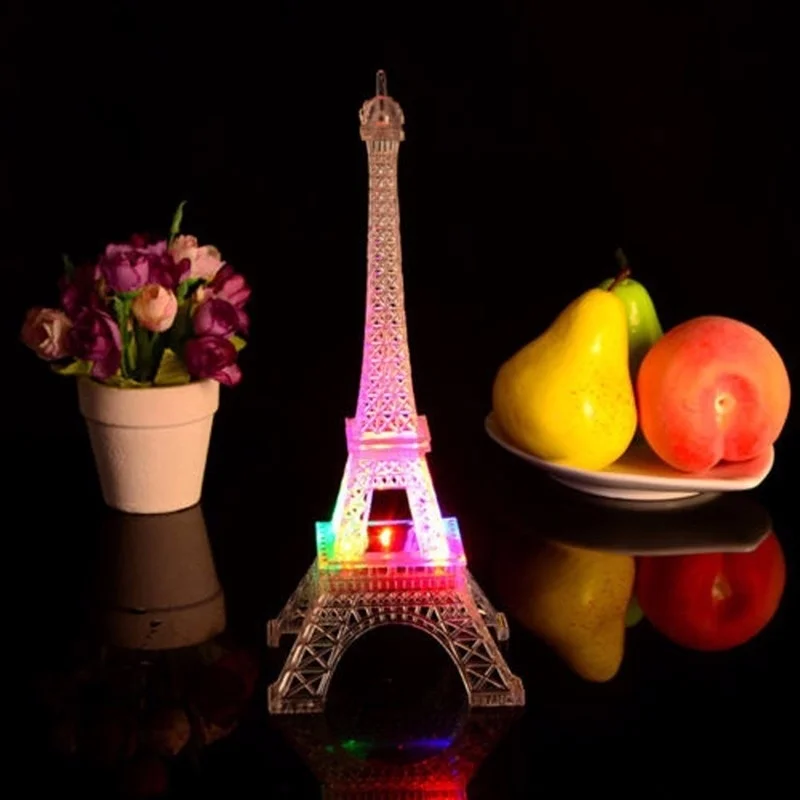 

Новый акриловый высококачественный светодиодный 3D цветной светящийся ночник с изображением Эйфелевой башни Настольные светильники демонстрационные изделия модель французской Парижской башни светильник