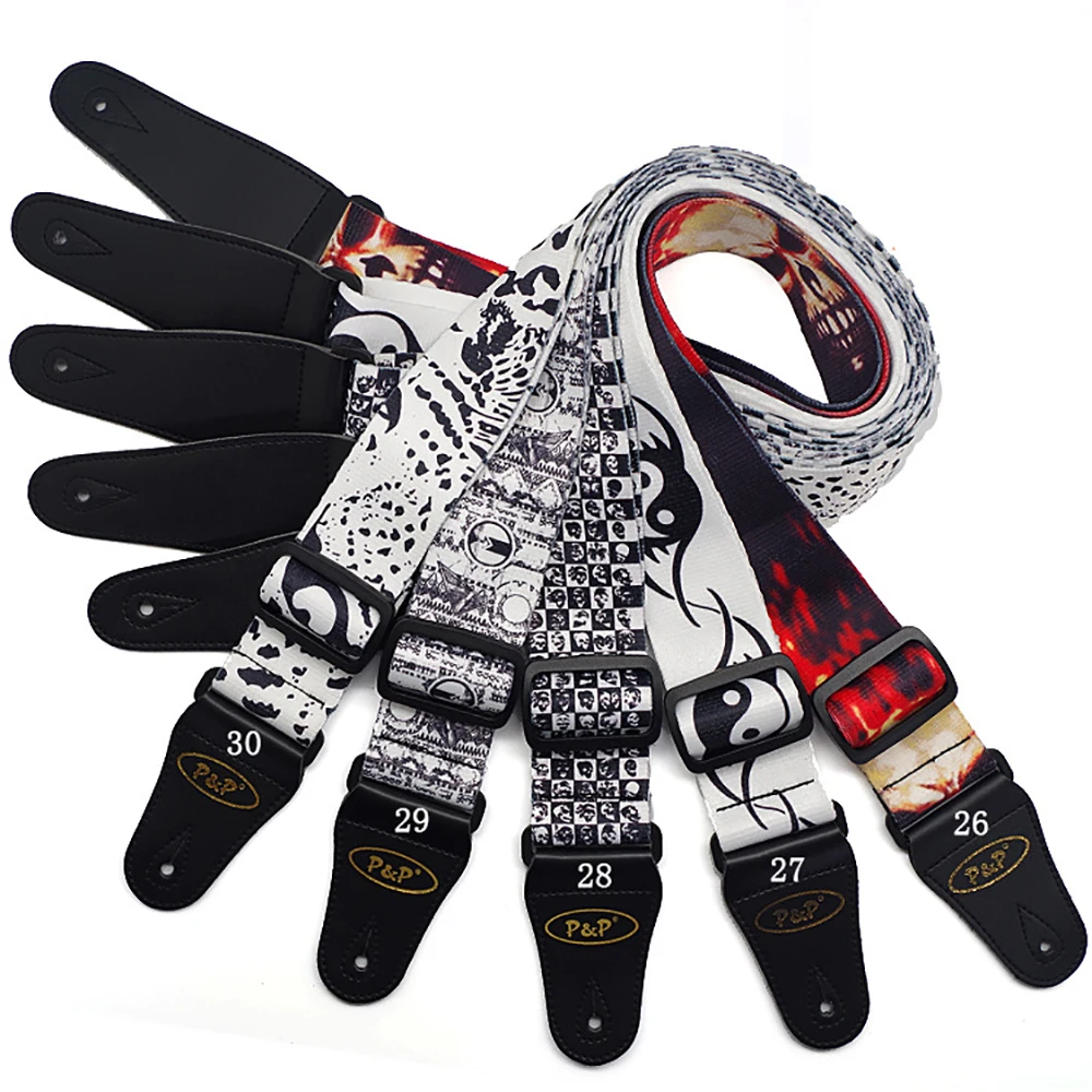 Ремешок для гитары разноцветный с принтом 135-150 см