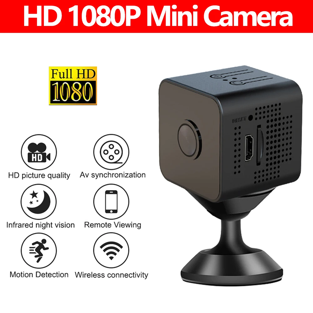 

Беспроводная мини-камера видеонаблюдения HD 1080P с Wi-Fi и ночным видением