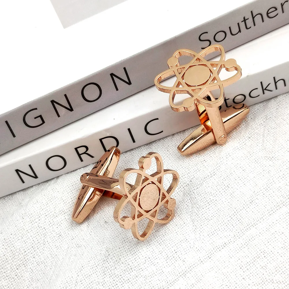 Men's Luxury Stainless Steel Cufflinks Select High-Quality Planet Running Trajectory Cufflinks Accessories Wholesale