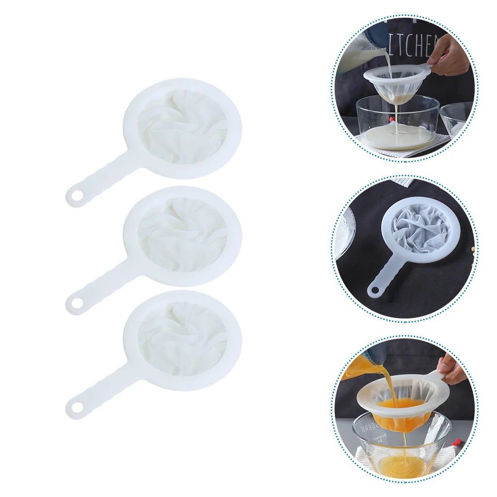 

Strainer Mesh Bag Filter Sievefine Spoon Yogurtkitchensoy Soybean Brew Colanderhandle Nylon Grain Coffee Net Bags Straining