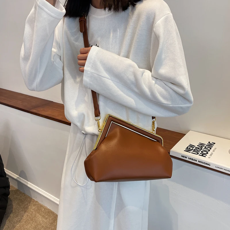 

Luxury Cossbody Bags For Women 2022 Solid Color Lady Messenger Bag Frame Simple Women's Shoulder Bag Female Classic Women's Bag