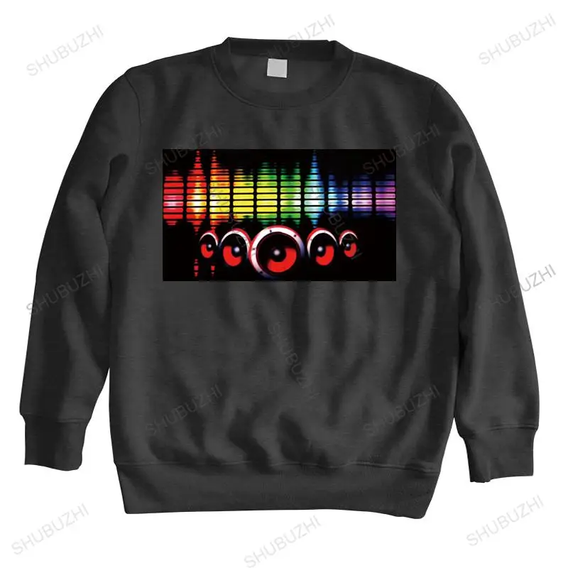 

Men sweatshirt spring top Sound Activated Led Light Up and Down Flashing Equalizer EL for Rock Disco Party DJ top hoodies