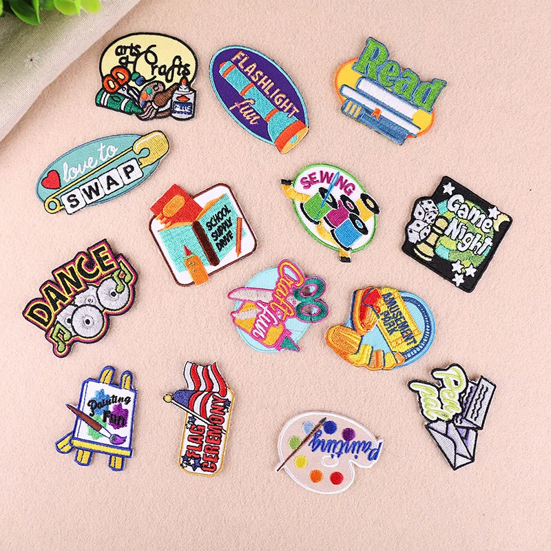 

Iron-on Patches for Clothing Thermoadhesive Label cloth Patch Embroidered Decor Thermal Sticker for Woman Clothes Hat T-shirt