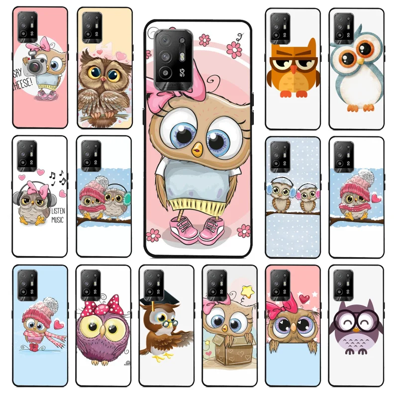 

Cute Cartoon Owl Hearts Lover Phone Case for OPPO A54 A74 A94 A53 A53S A9 A5 A15 A91 A95 A73 A31 A52 A93 A92