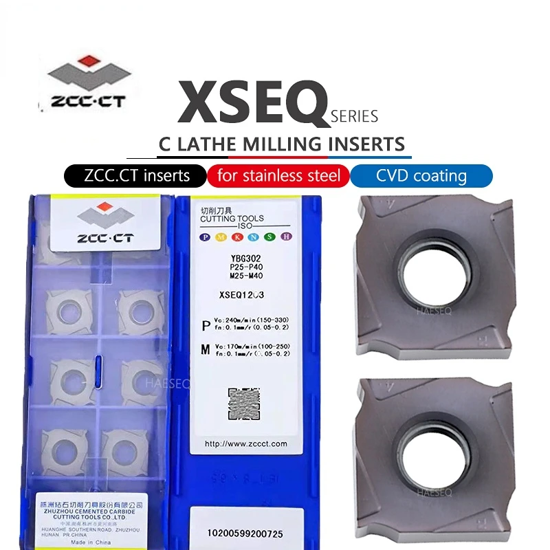 

ZCC CT XSEQ Milling Tools Lathe Insert XSEQ1202 XSEQ1203 XSEQ12T3 XSEQ1204 XSEQ12T4 YBG302 Pastilha Torno For Milling Machine