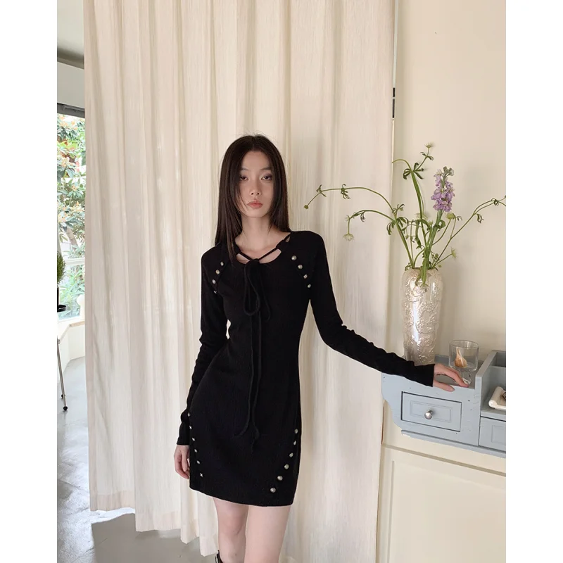 Элегантные женские платья 2024 летнее Новое шикарное платье с длинными рукавами