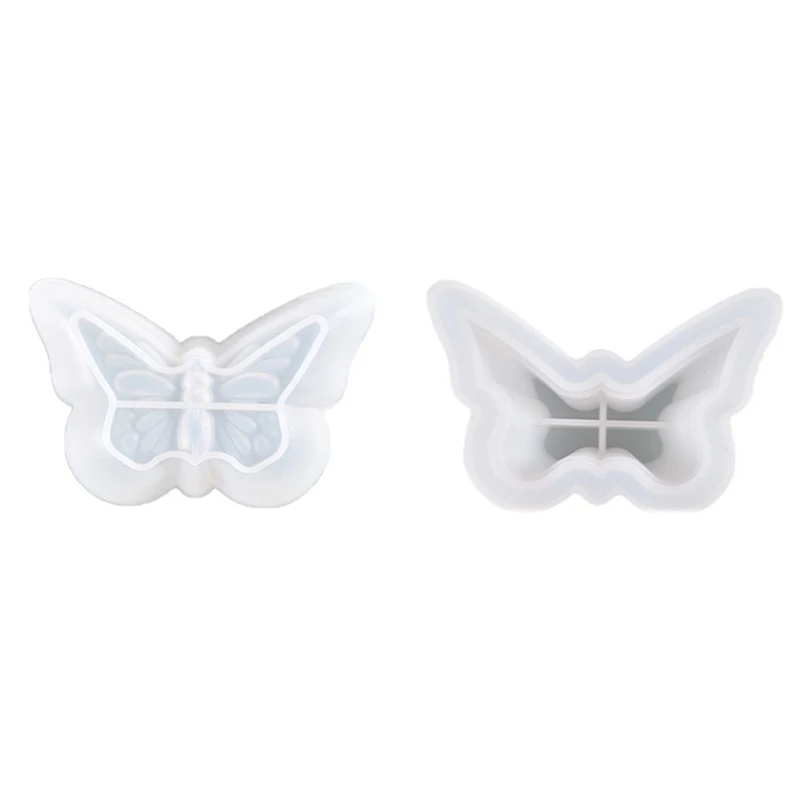 

2Pcs Butterfly Storage Box With Lid Epoxy Resin Mold Jewelry Holder Casting Silicone Mould DIY Crafts Ornament Mold