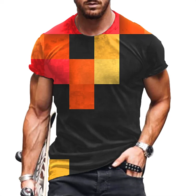 

Men's 3D printed short-sleeved T-shirt O-neck casual shirt fashion summer style creative design personality oversized shirt