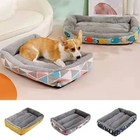 small medium dogs bed mat soft plush dog bed cushion square pet cat dog house waterproof pet accessories puppy sleeping pad