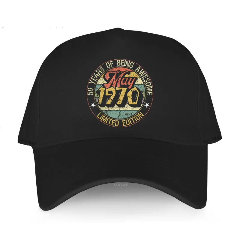 

Luxury golf Hat men's Snapback Unique Vintage Born In May 1970 classic Men Hats Casual 52th Birthday Gift Cotton Baseball Caps