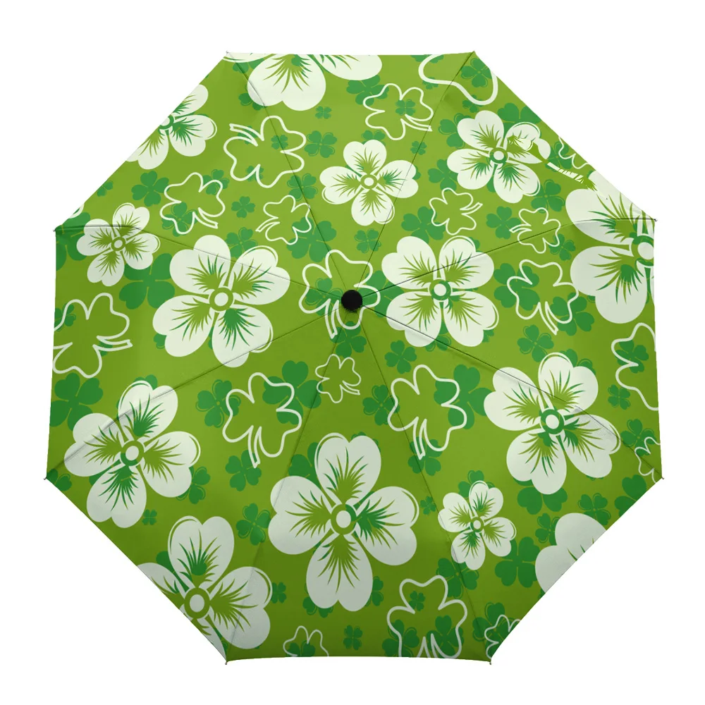 

Складной зонт St. Patrick'S Day, с зеленым дождем, для женщин и мужчин, восемь прядей, солнечный зонт, полностью автоматический зонт