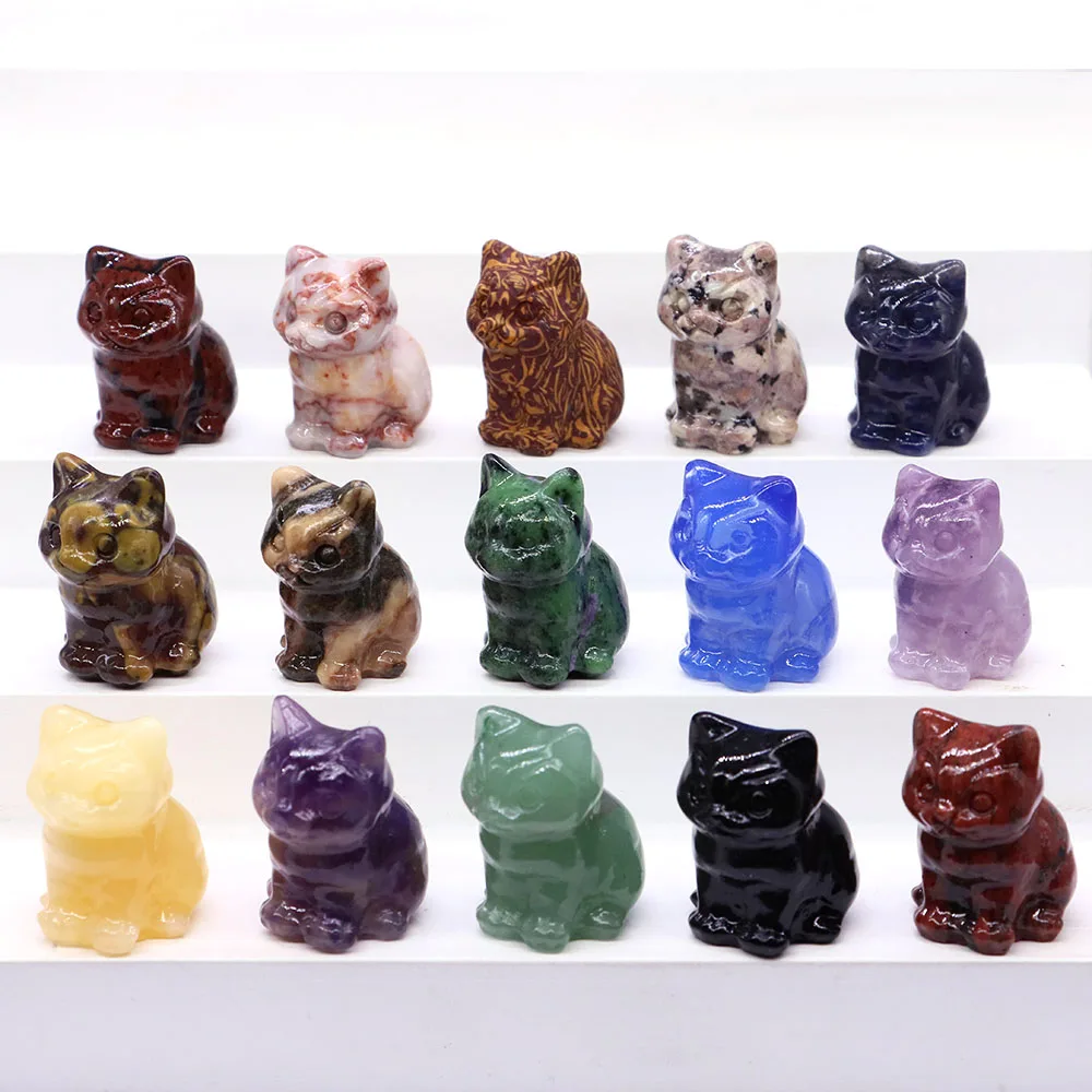 1 2 &quotстатуя кошки натуральные целебные кристаллы и камни фигурка животного