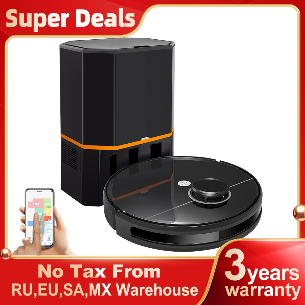 

Robot Vacuum Cleaner ABIR R30 with Auto-empty Dock, 6500PA Suction, Multi-Floor Maping, Customized Wet Dry Room Cleaning