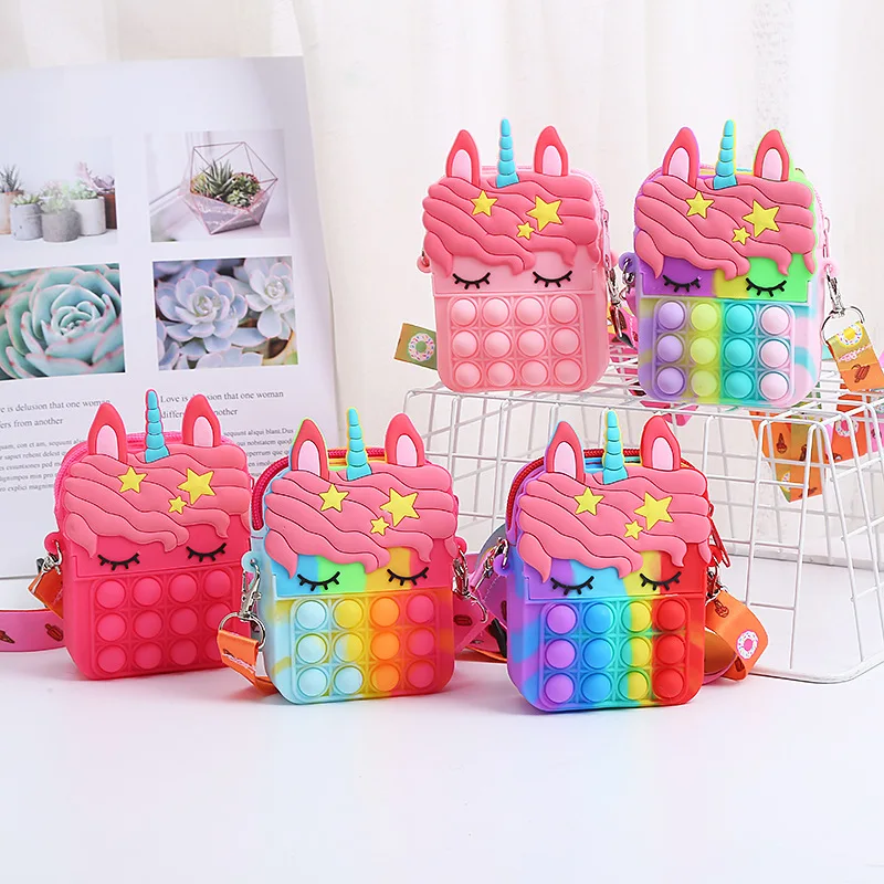 Pop Unicorns Fidget Toys Children Anti Stress Spotify Premium Pop Girls Push Bubble Bag  Antistress Squeeze Squishy Gifts