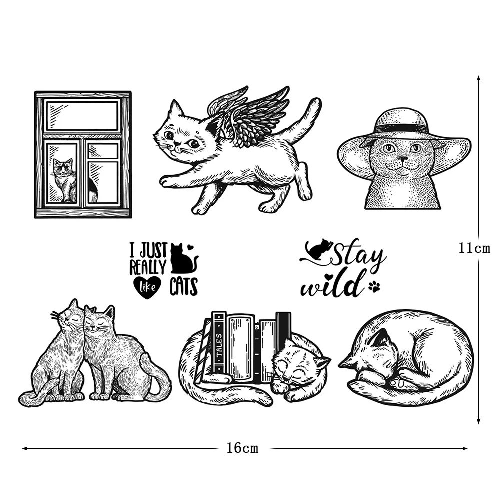 Новинка 2022 прозрачный силиконовый штамп с забавным котом серии сделай сам