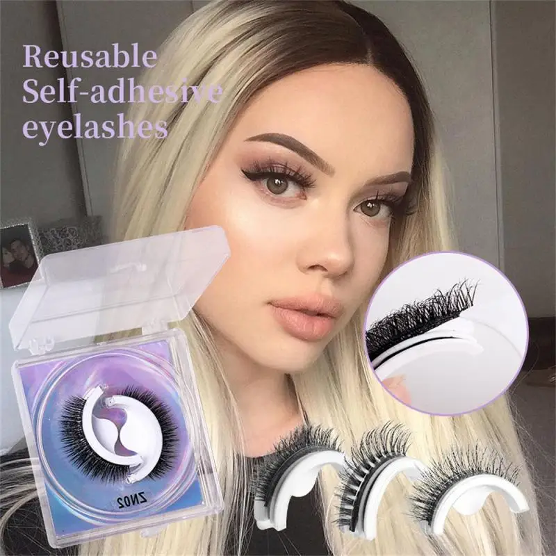

Self-Adhesive False Eyelashes Black Thick Curly Soft Eyelashes Waterproof Simulation Natural Reuse Eyelash Lash Extension Makeup