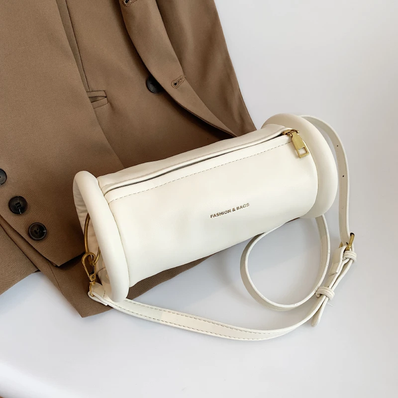 

Ladies Boston Handbag Pillow Shape Shoulder Bag Messenger Bag Simple Solid Color Purses New Fashion Brand Women's Bag PU Bags