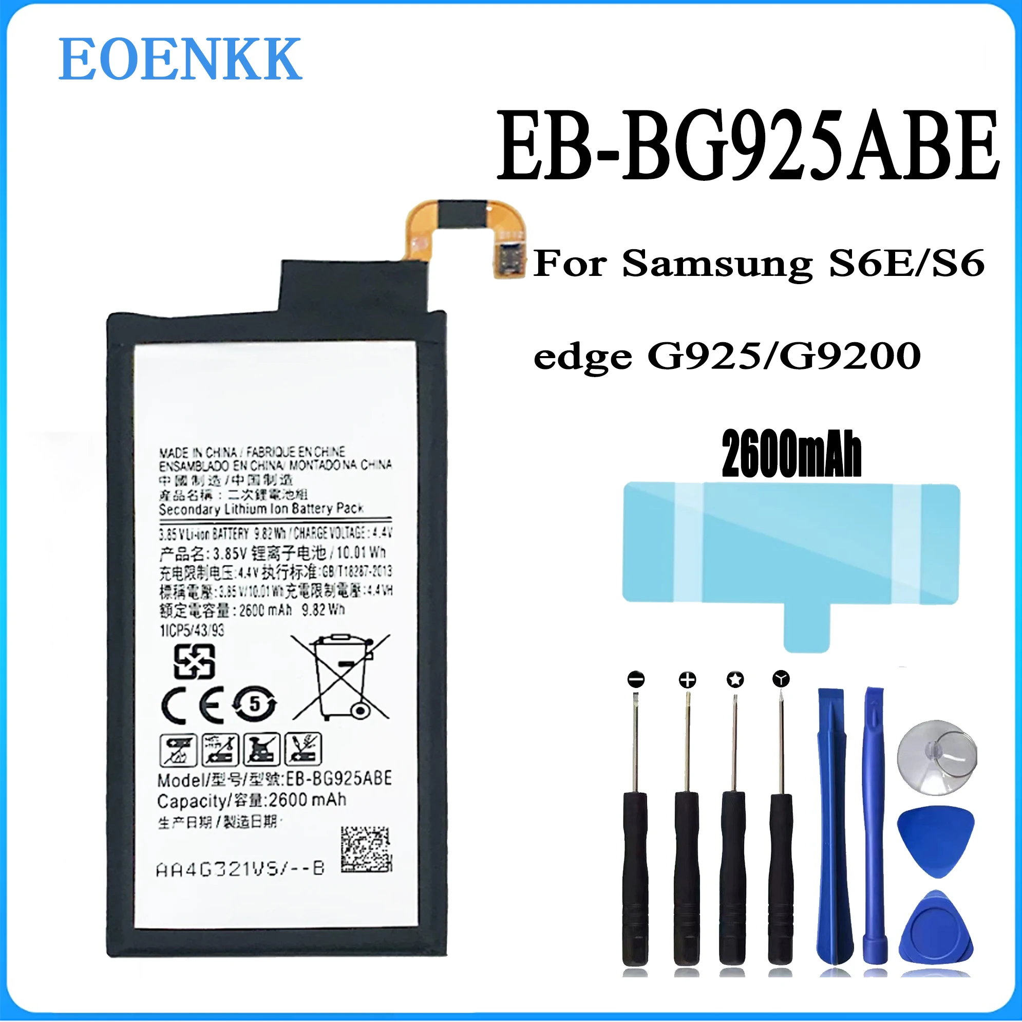 

EB-BG925ABE Battery For Samsung GALAXY S6 Edge G9250 G925FQ G925F S6E S6Edge Repair Part Original Capacity Phone Batteries