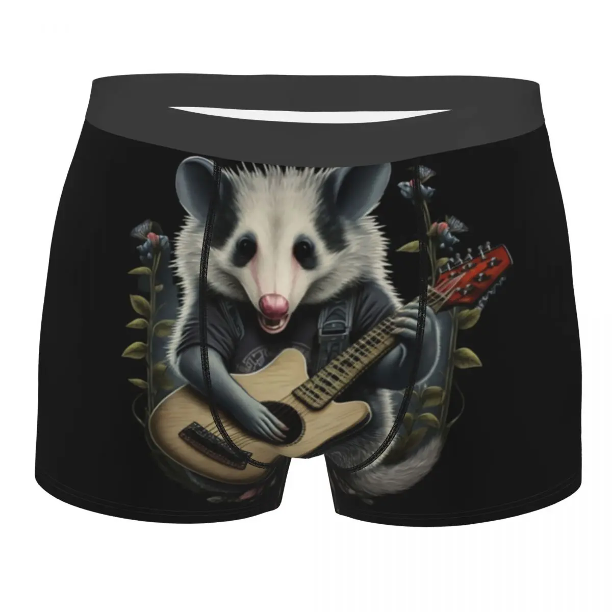 

Трусы-боксеры Opossum мужские, эластичное нижнее белье с 3D принтом, живой смех, любовь с гитарой