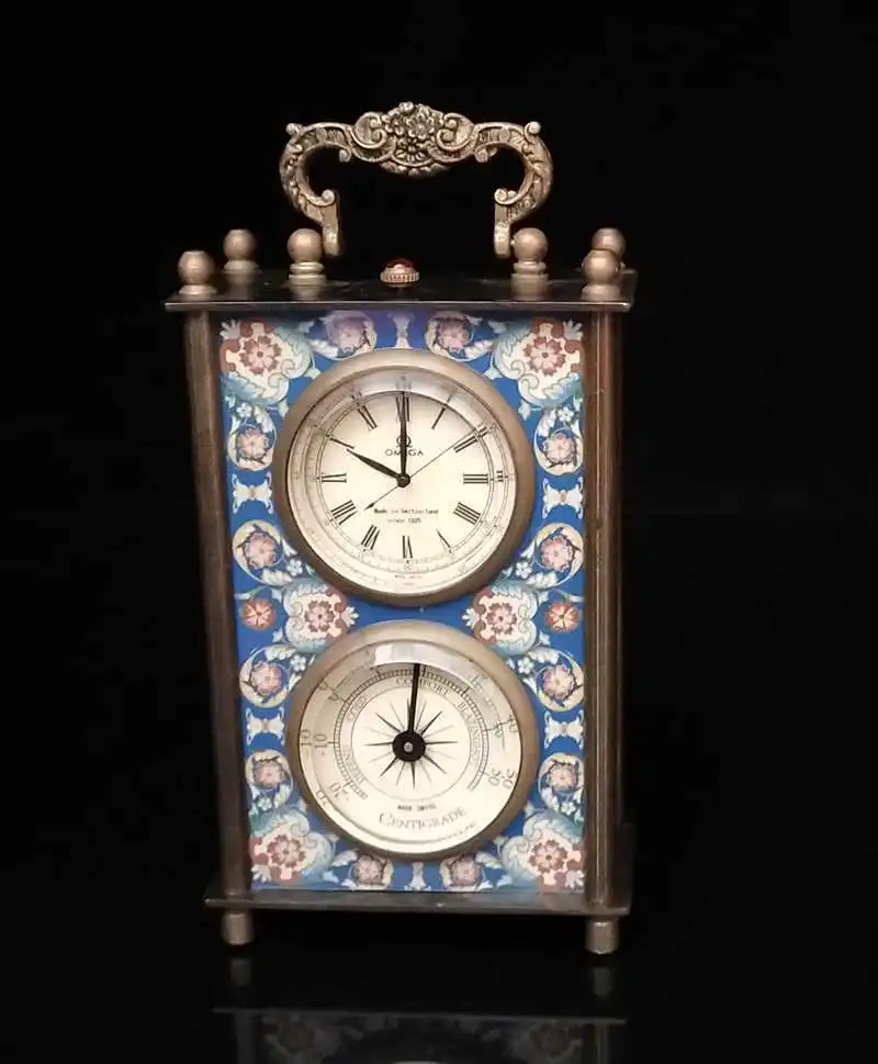Collection Handmade Two Mechanical Clocks Exquisite Copper Crafts