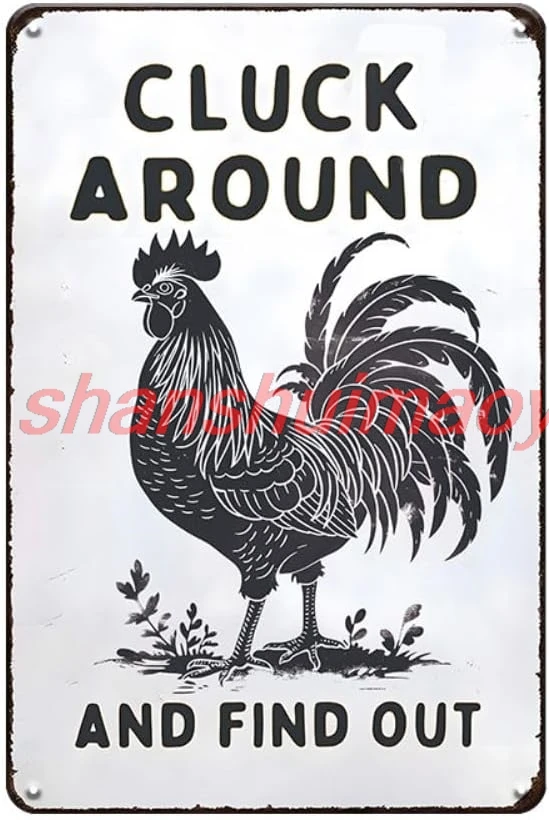 Металлическая табличка с петухом ART