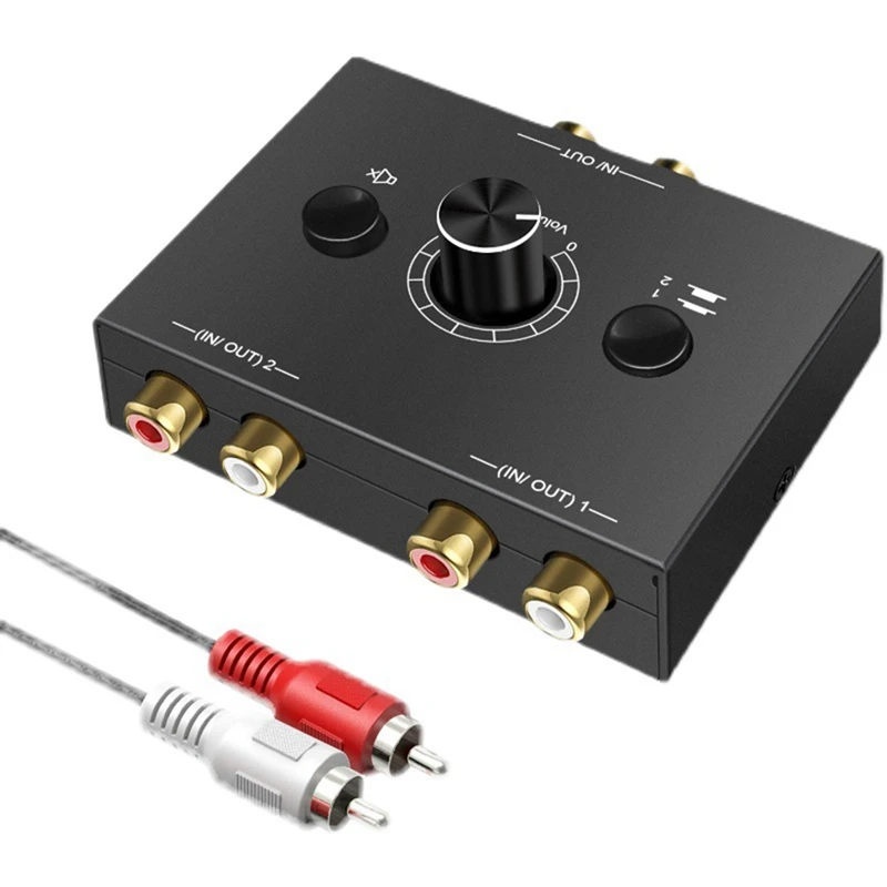 

2 Into 1 Out 1 Into 2 Out Fast Audio Switcher Black Metal Audio Converter For Multi-Device Connection Fast Switching