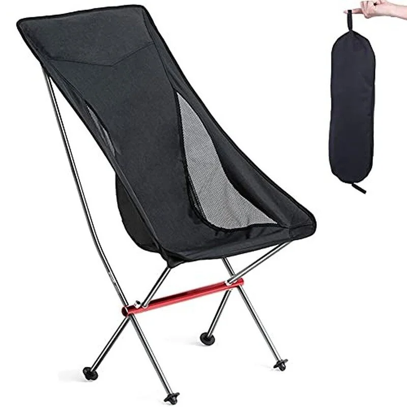 

Outdoor Folding Chair Portable Ultra Light Aluminum Alloy Moon Chair Back Recliner Camping Large Beach Chair